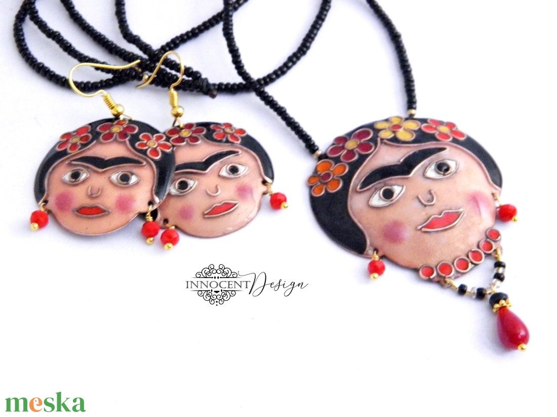 Frida - tűzzománc nyaklánc - ékszer - nyaklánc - hosszú nyaklánc - Meska.hu Frida - tűzzománc nyaklánc - ékszer - nyaklánc - hosszú nyaklánc - Meska.hu