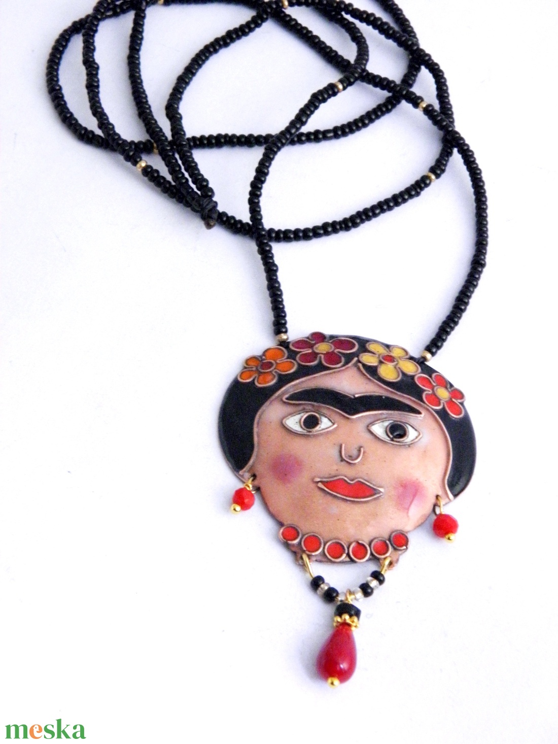 Frida - tűzzománc nyaklánc - ékszer - nyaklánc - hosszú nyaklánc - Meska.hu Frida - tűzzománc nyaklánc - ékszer - nyaklánc - hosszú nyaklánc - Meska.hu