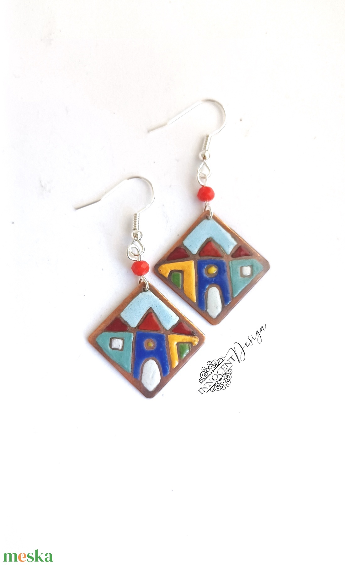 Hundertwasser - színes házikó - tűzzománc fülbevaló - ékszer - fülbevaló - lógó fülbevaló - Meska.hu Hundertwasser - színes házikó - tűzzománc fülbevaló - ékszer - fülbevaló - lógó fülbevaló - Meska.hu