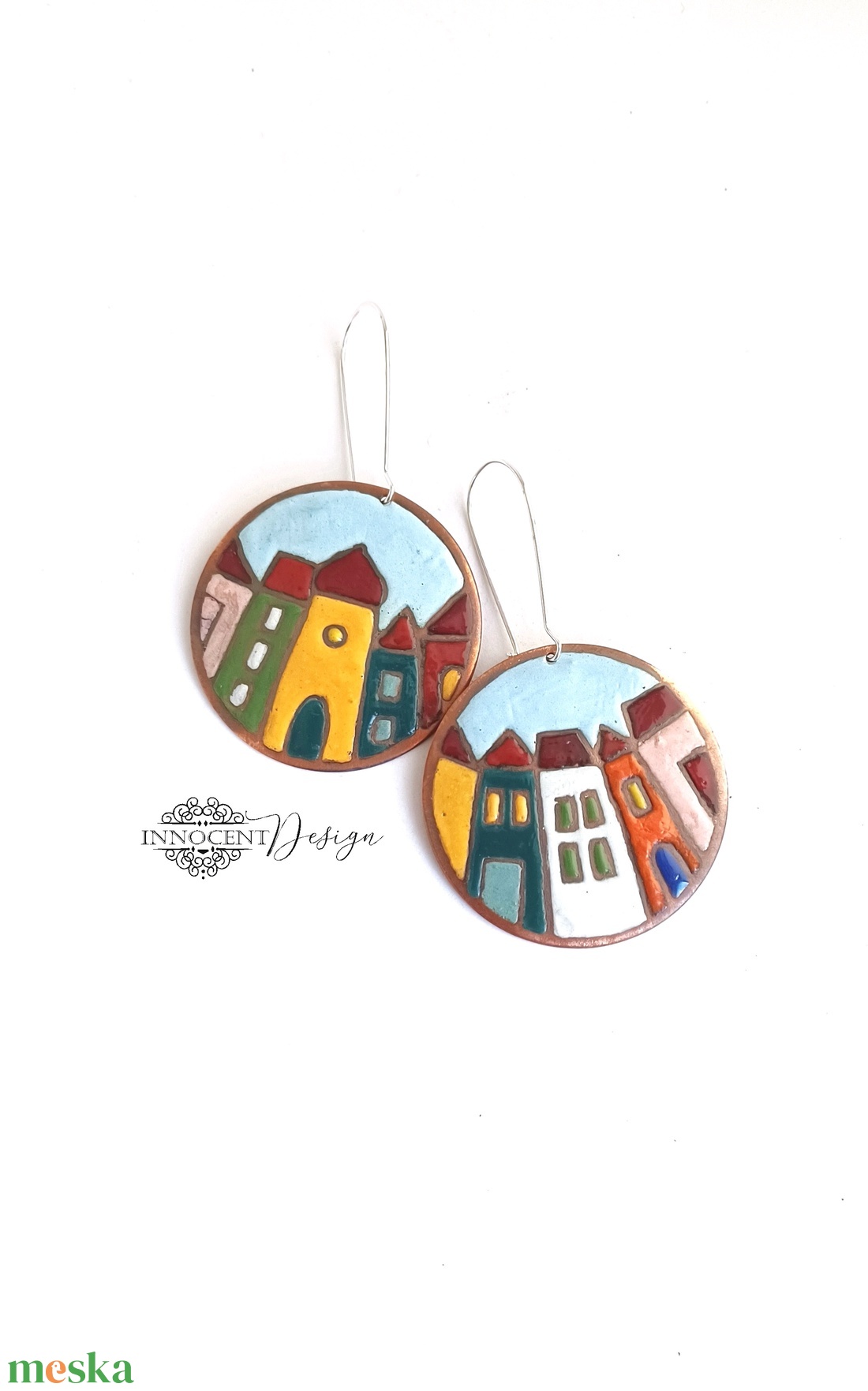 Hundertwasser - színes házikó - tűzzománc fülbevaló - ékszer - fülbevaló - lógós kerek fülbevaló - Meska.hu Hundertwasser - színes házikó - tűzzománc fülbevaló - ékszer - fülbevaló - lógós kerek fülbevaló - Meska.hu