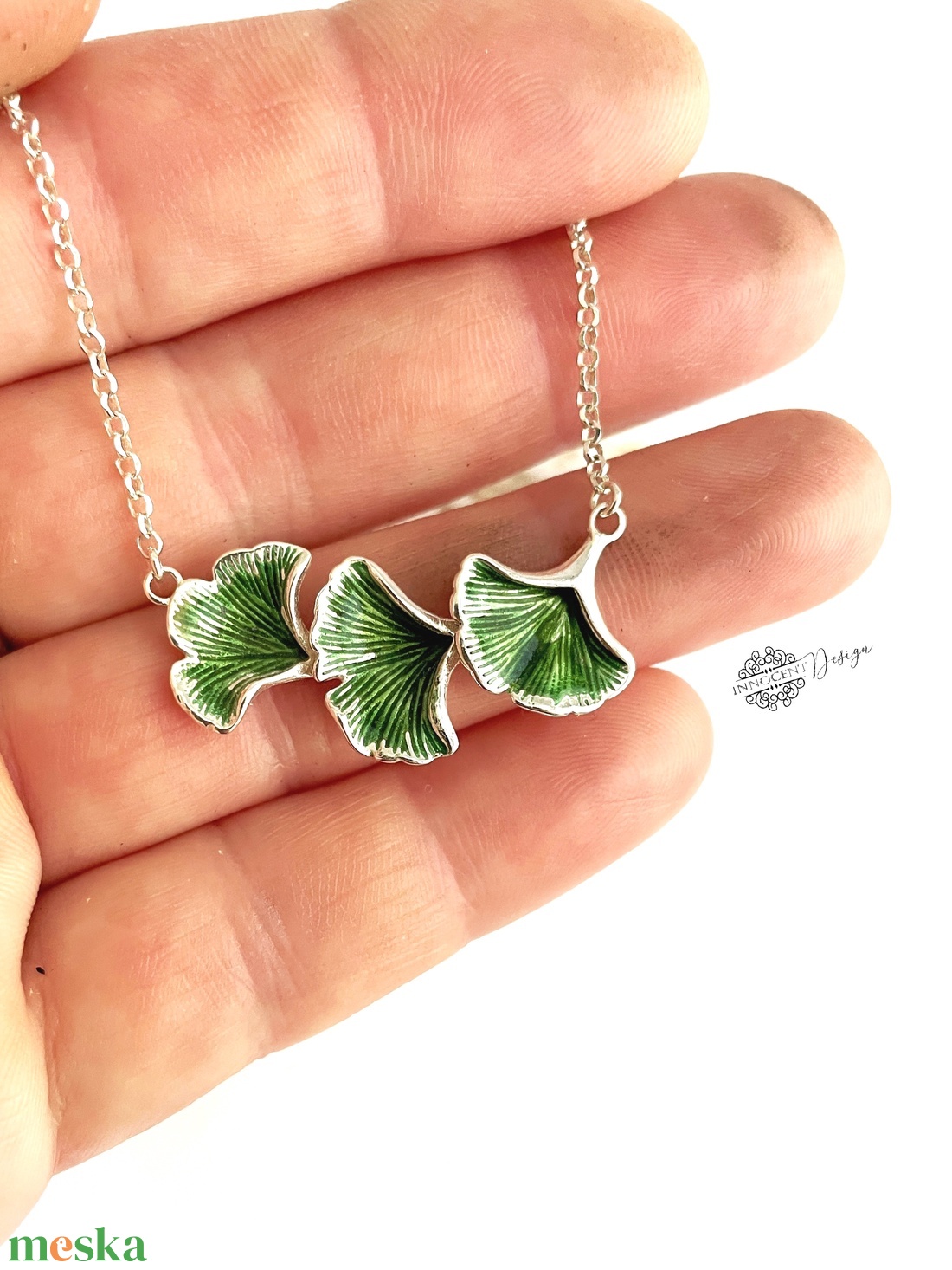 Ginko biloba ezüst-tűzzománc nyaklánc - ékszer - nyaklánc - medálos nyaklánc - Meska.hu Ginko biloba ezüst-tűzzománc nyaklánc - ékszer - nyaklánc - medálos nyaklánc - Meska.hu