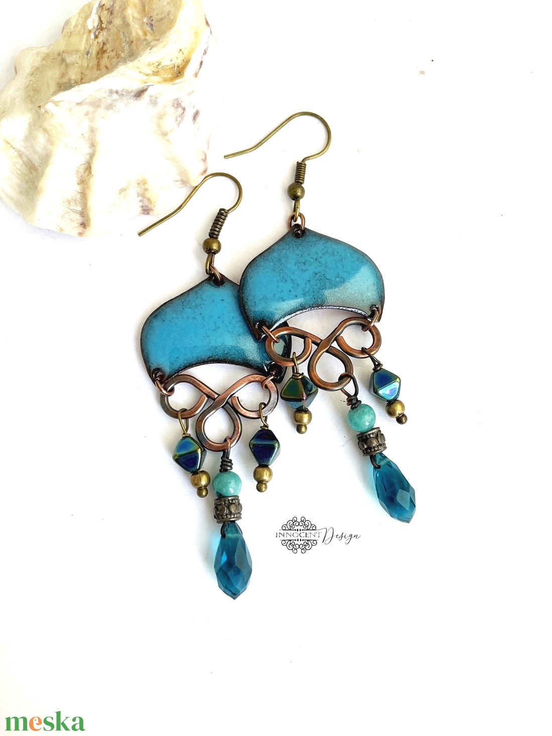 Medúza - tűzzománc fülbevaló (világos türkiz) - ékszer - fülbevaló - lógó fülbevaló - Meska.hu Medúza - tűzzománc fülbevaló (világos türkiz) - ékszer - fülbevaló - lógó fülbevaló - Meska.hu