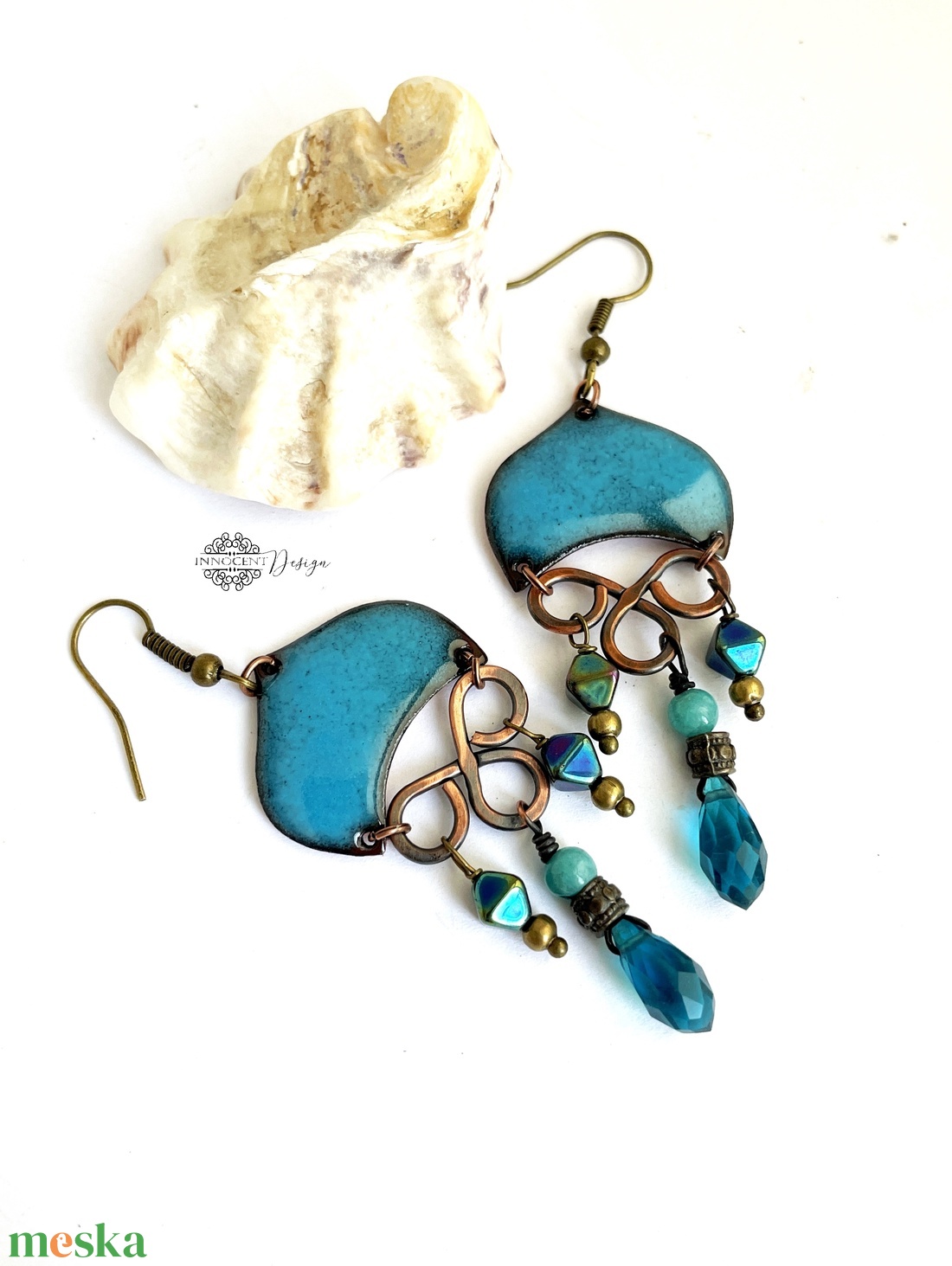 Medúza - tűzzománc fülbevaló (világos türkiz) - ékszer - fülbevaló - lógó fülbevaló - Meska.hu Medúza - tűzzománc fülbevaló (világos türkiz) - ékszer - fülbevaló - lógó fülbevaló - Meska.hu