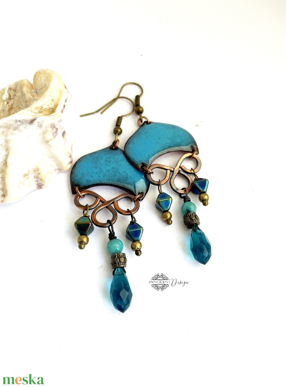 Medúza - tűzzománc fülbevaló (világos türkiz) - ékszer - fülbevaló - lógó fülbevaló - Meska.hu Medúza - tűzzománc fülbevaló (világos türkiz) - ékszer - fülbevaló - lógó fülbevaló - Meska.hu