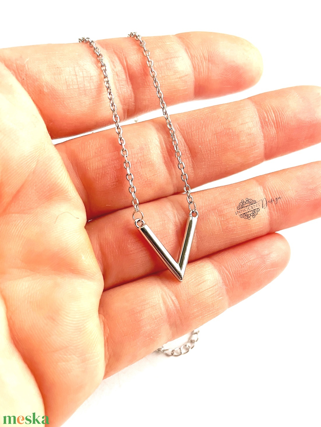 Minimalista V - ezüst nyaklánc  - ékszer - nyaklánc - medálos nyaklánc - Meska.hu
