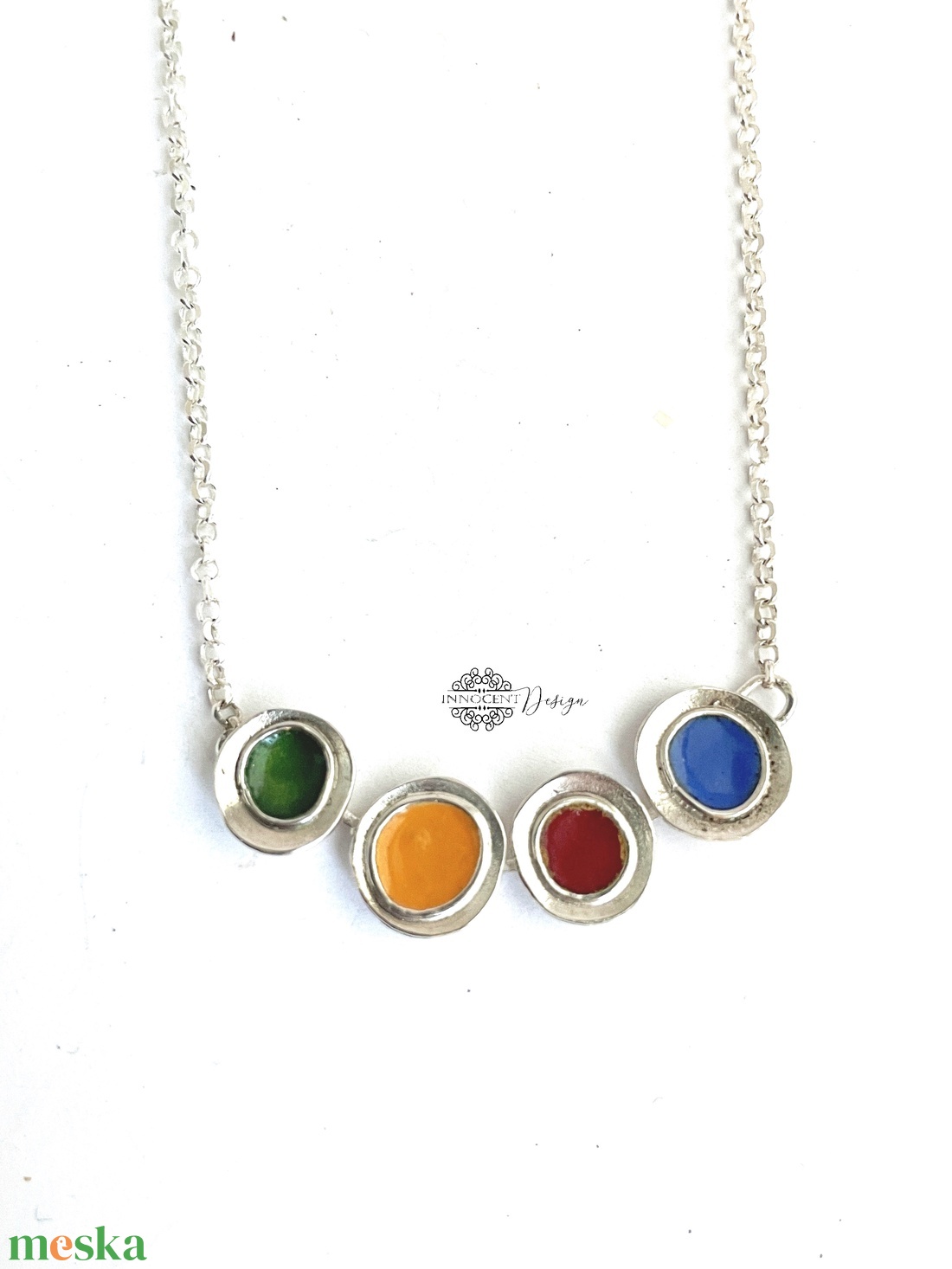 Gaudi - ezüst nyaklánc tűzzománccal - színes  - ékszer - fülbevaló - lógó fülbevaló - Meska.hu Gaudi - ezüst nyaklánc tűzzománccal - színes  - ékszer - fülbevaló - lógó fülbevaló - Meska.hu