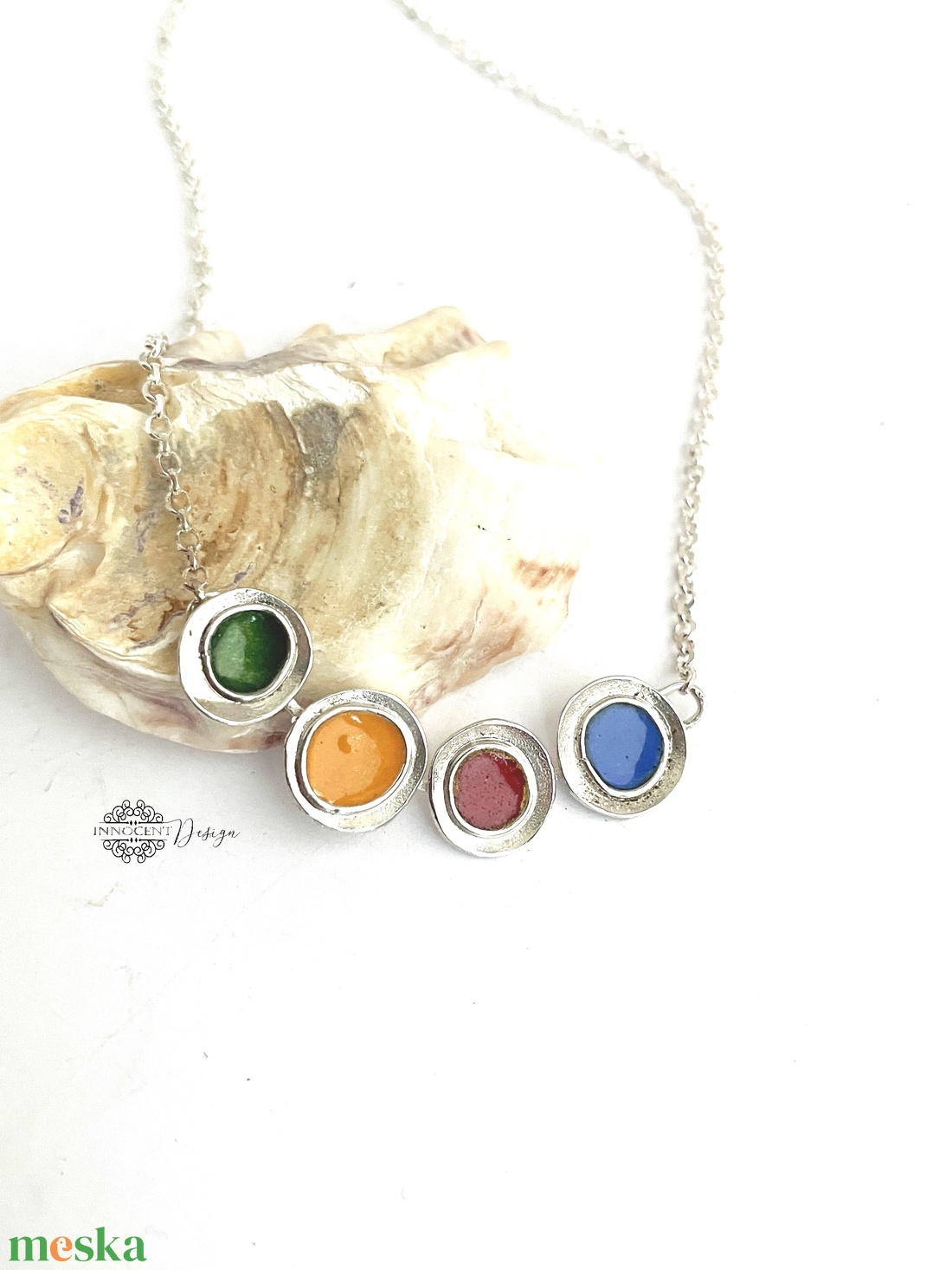 Gaudi - ezüst nyaklánc tűzzománccal - színes  - ékszer - fülbevaló - lógó fülbevaló - Meska.hu Gaudi - ezüst nyaklánc tűzzománccal - színes  - ékszer - fülbevaló - lógó fülbevaló - Meska.hu