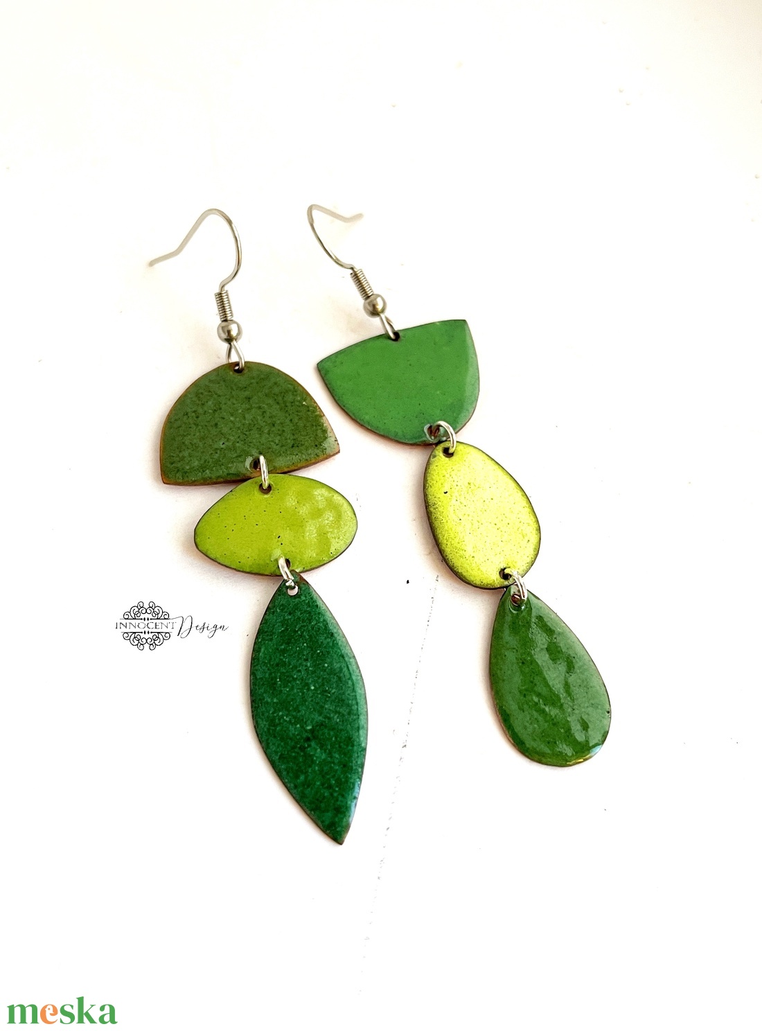 Rainbow - színes tűzzománc fülbevaló  Gabinak - ékszer - fülbevaló - lógó fülbevaló - Meska.hu