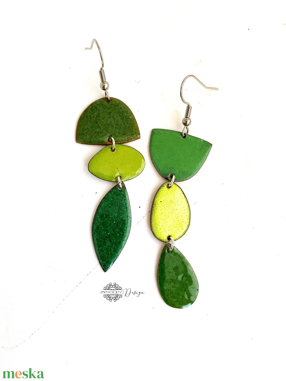 Rainbow - színes tűzzománc fülbevaló  Gabinak - ékszer - fülbevaló - lógó fülbevaló - Meska.hu