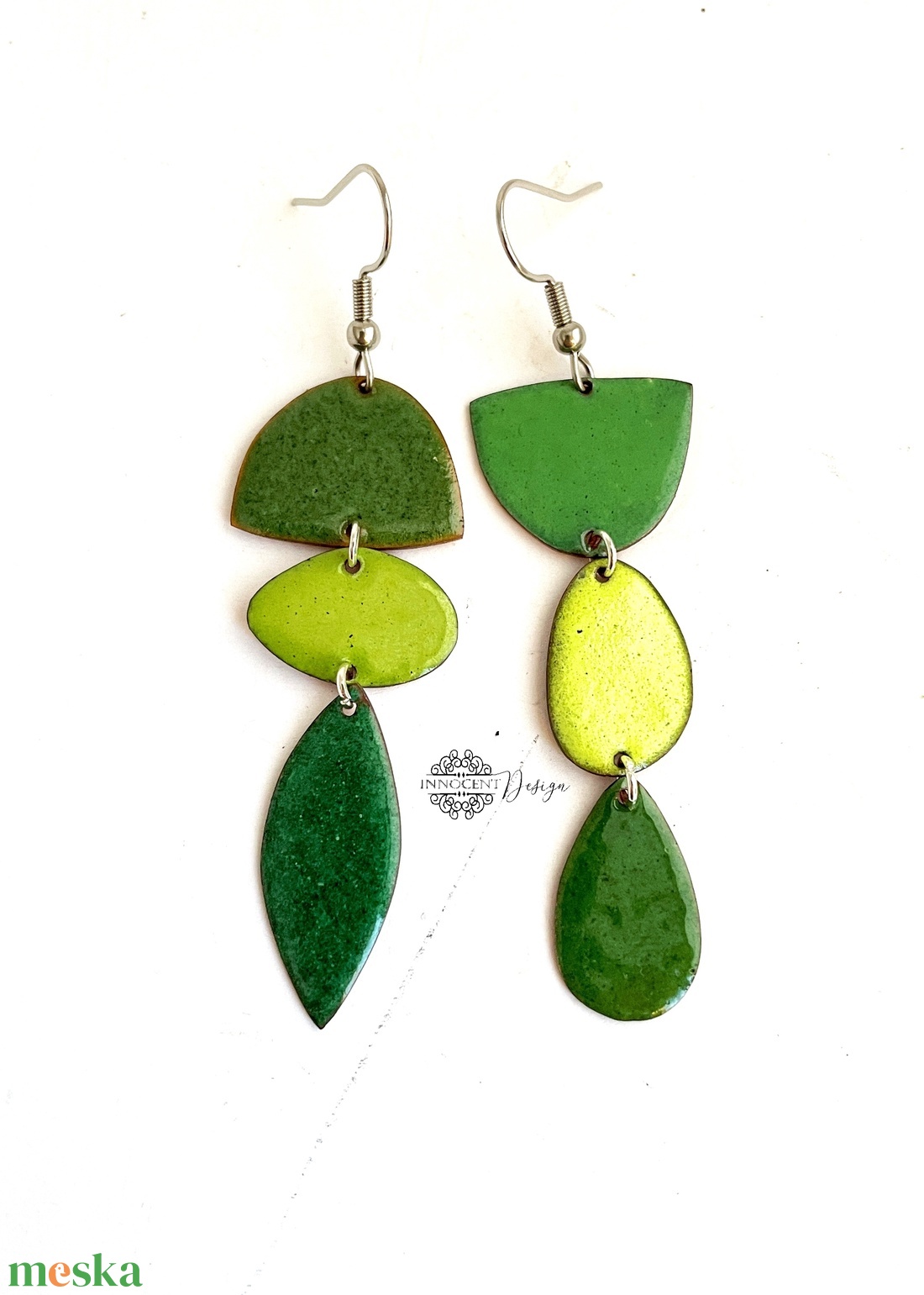 Rainbow - színes tűzzománc fülbevaló  Gabinak - ékszer - fülbevaló - lógó fülbevaló - Meska.hu