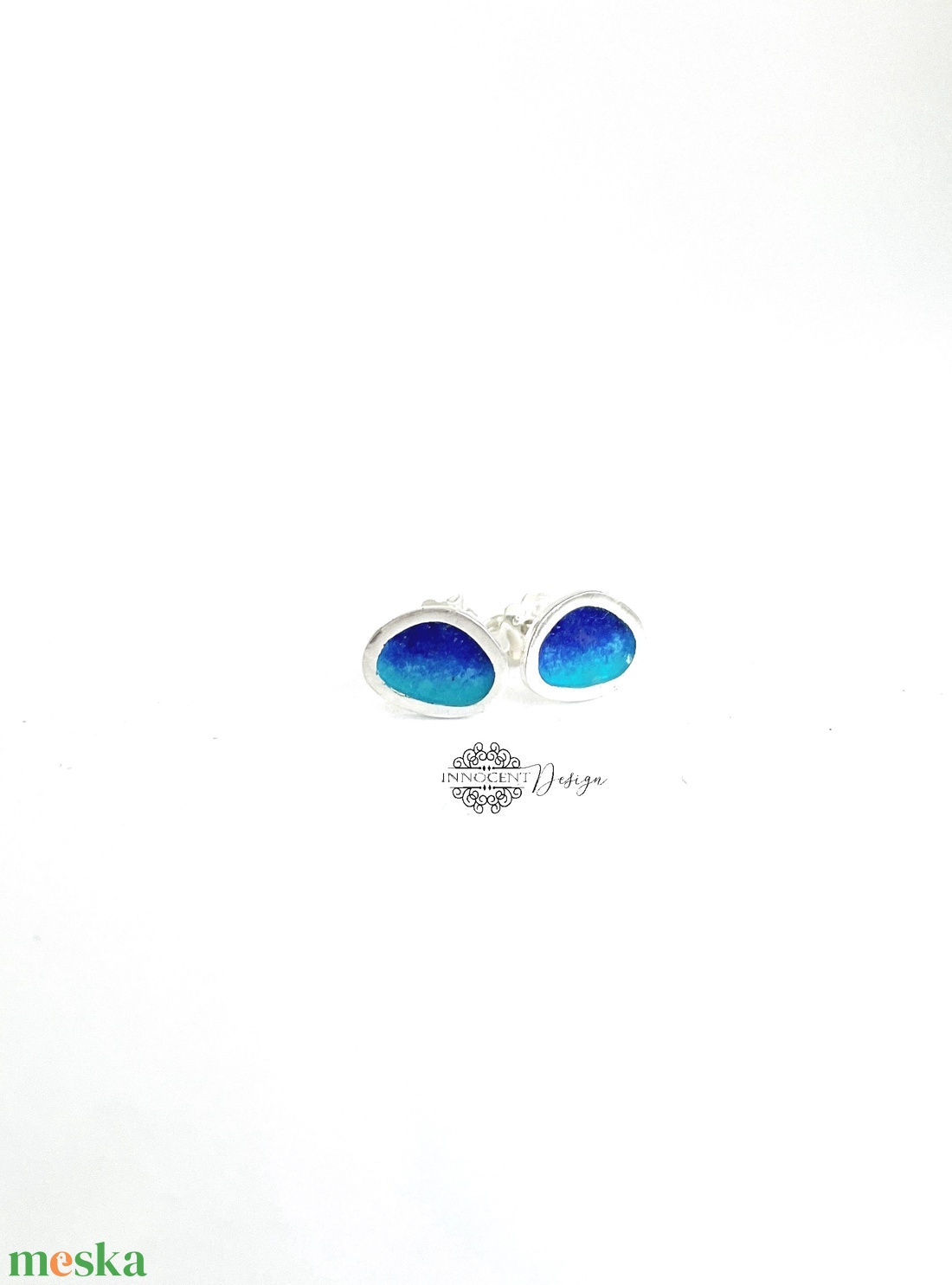 Grado - Bedugós ezüst fülbevaló tűzzománccal - ékszer - fülbevaló - pötty fülbevaló - Meska.hu