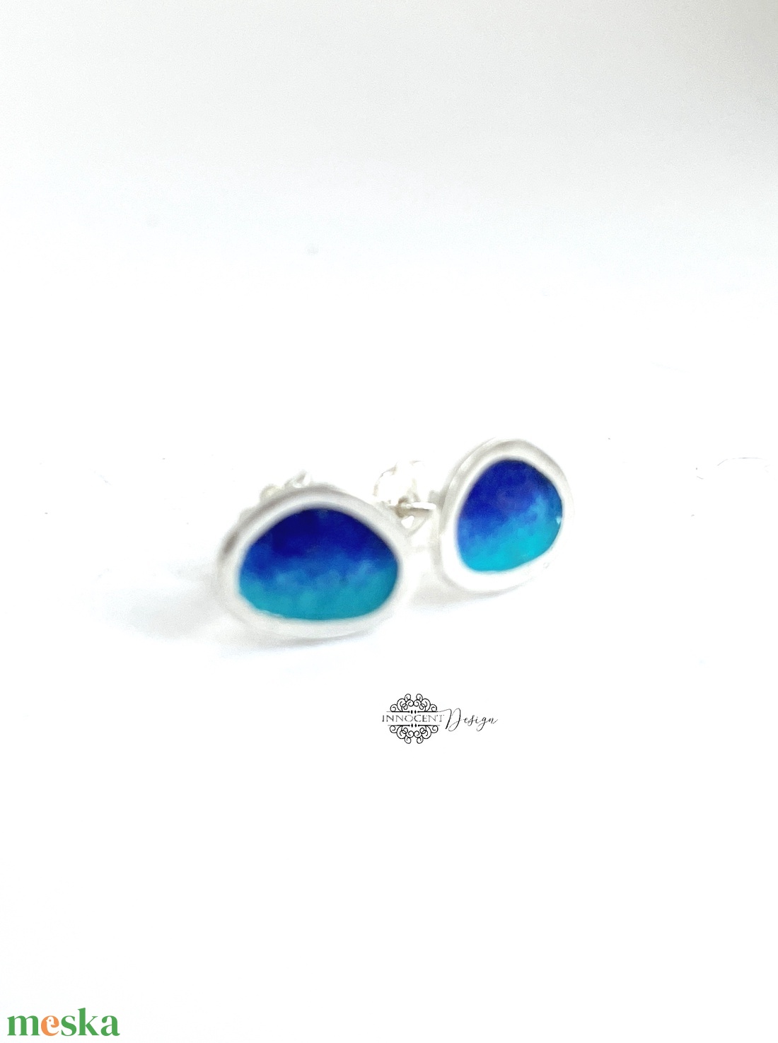 Grado - Bedugós ezüst fülbevaló tűzzománccal - ékszer - fülbevaló - pötty fülbevaló - Meska.hu