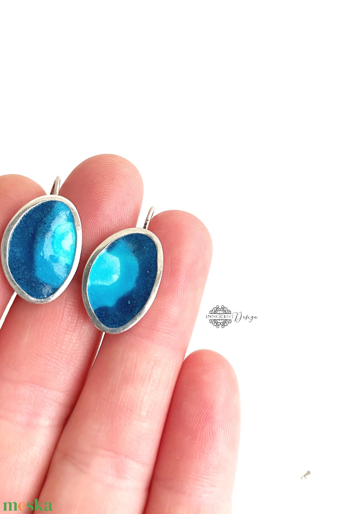 Grado -  ezüst fülbevaló és gyűrű tűzzománccal - ékszer - ékszerszett - Meska.hu