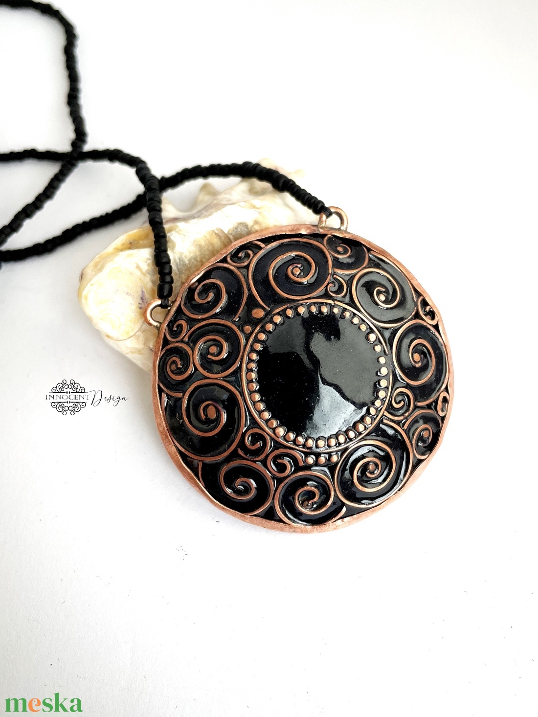 KLIMT csigái - tűzzománc nyaklánc  - ékszer - nyaklánc - medálos nyaklánc - Meska.hu