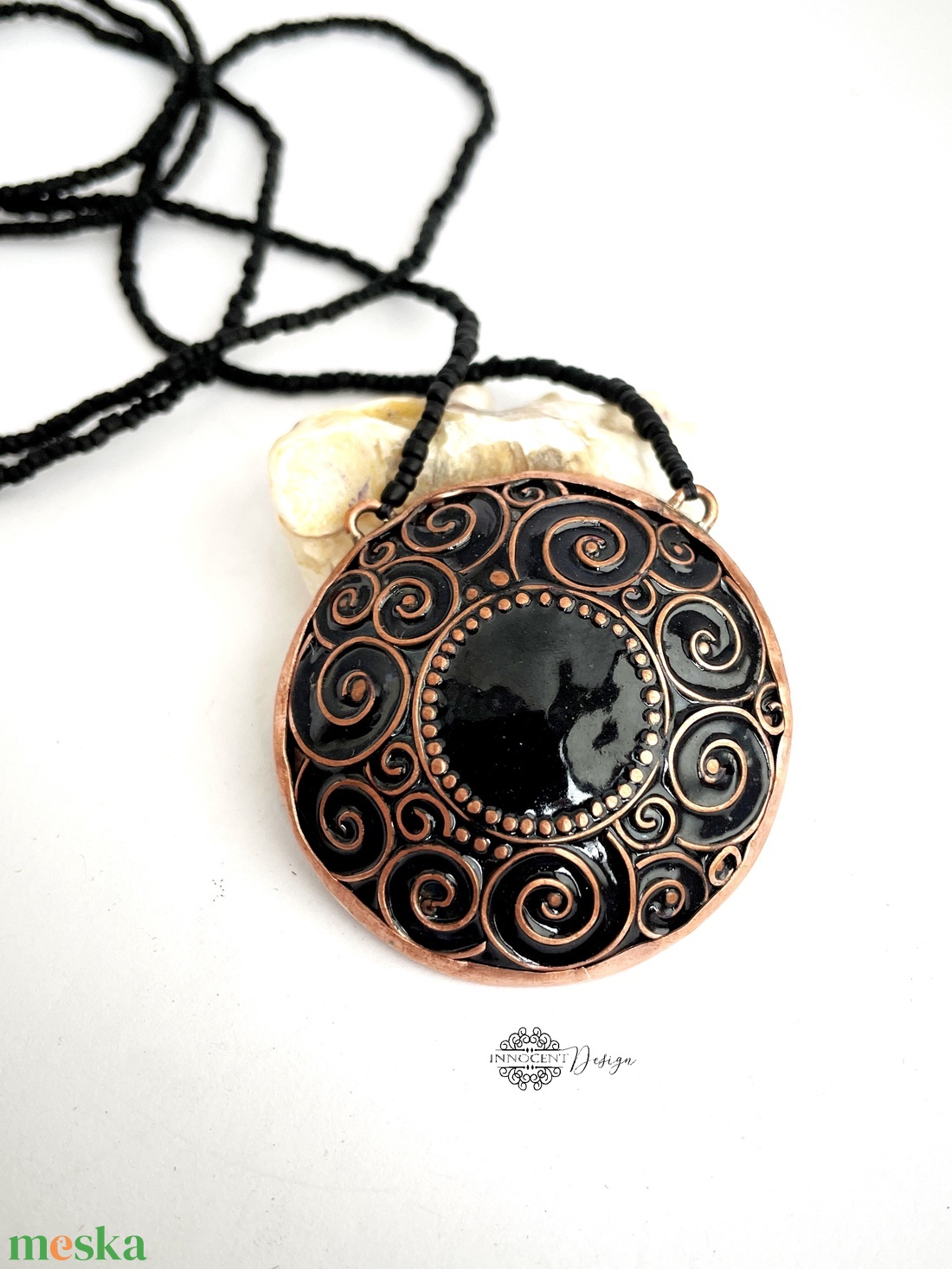 KLIMT csigái - tűzzománc nyaklánc  - ékszer - nyaklánc - medálos nyaklánc - Meska.hu