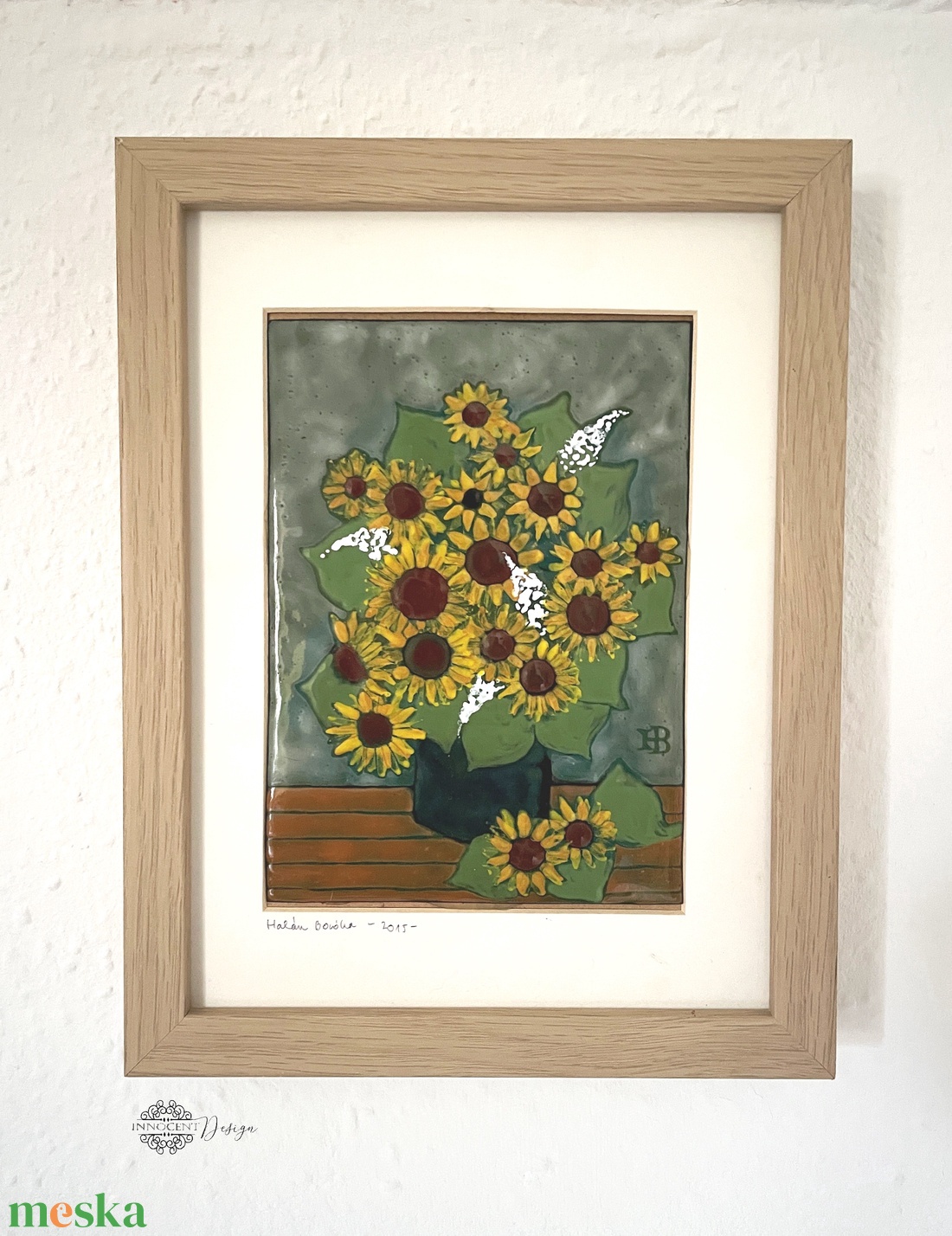 Napraforgók - tűzzománc kép  - művészet - festmény - tűzzománc - Meska.hu