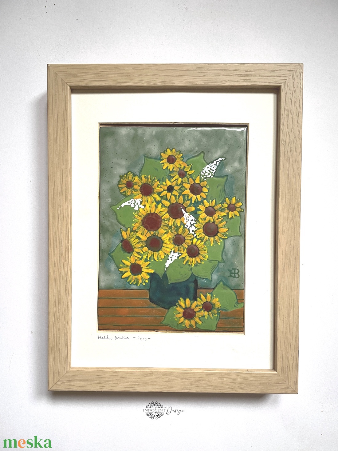 Napraforgók - tűzzománc kép  - művészet - festmény - tűzzománc - Meska.hu