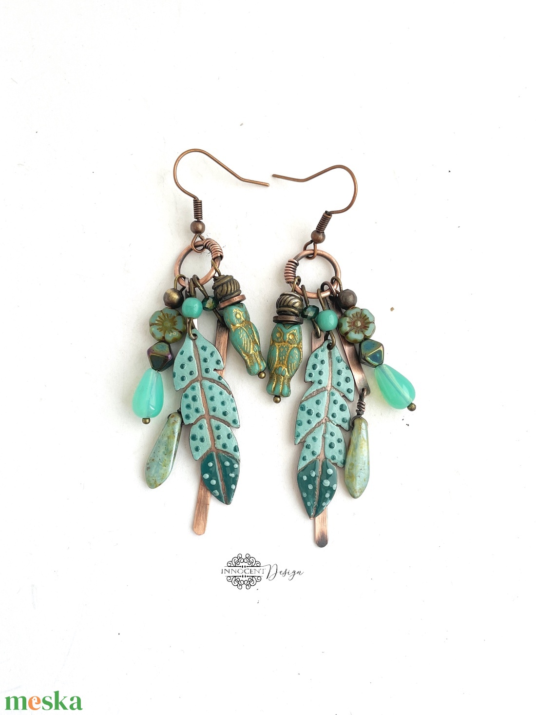 Tribal - Tollas tűzzománc fülbevaló - ékszer - fülbevaló - csillár fülbevaló - Meska.hu