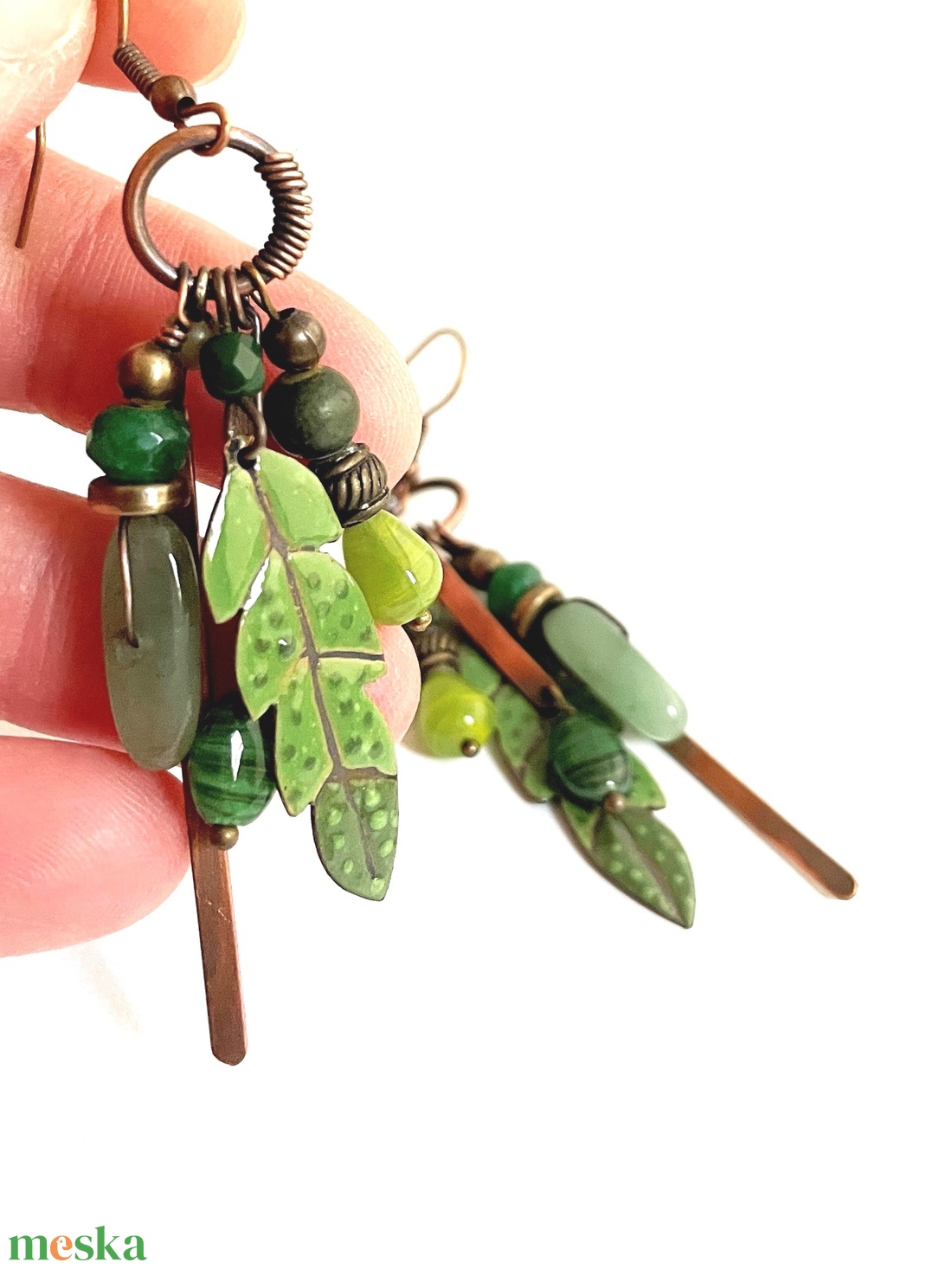 Tribal - Tollas tűzzománc fülbevaló - ékszer - fülbevaló - csillár fülbevaló - Meska.hu