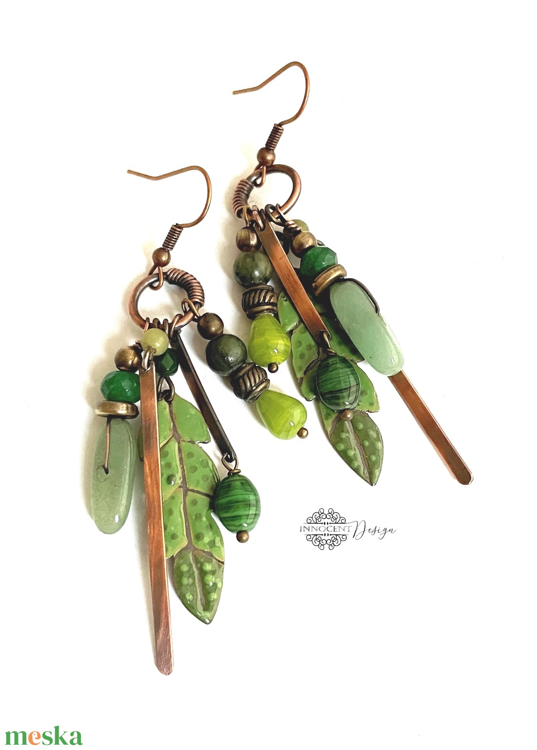 Tribal - Tollas tűzzománc fülbevaló - ékszer - fülbevaló - csillár fülbevaló - Meska.hu