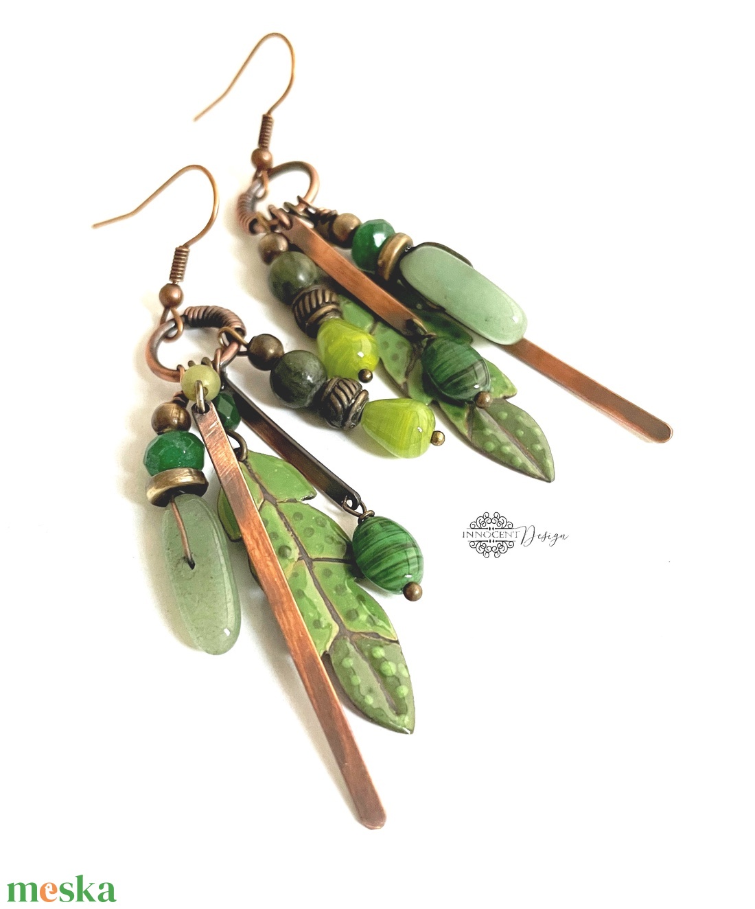 Tribal - Tollas tűzzománc fülbevaló - ékszer - fülbevaló - csillár fülbevaló - Meska.hu