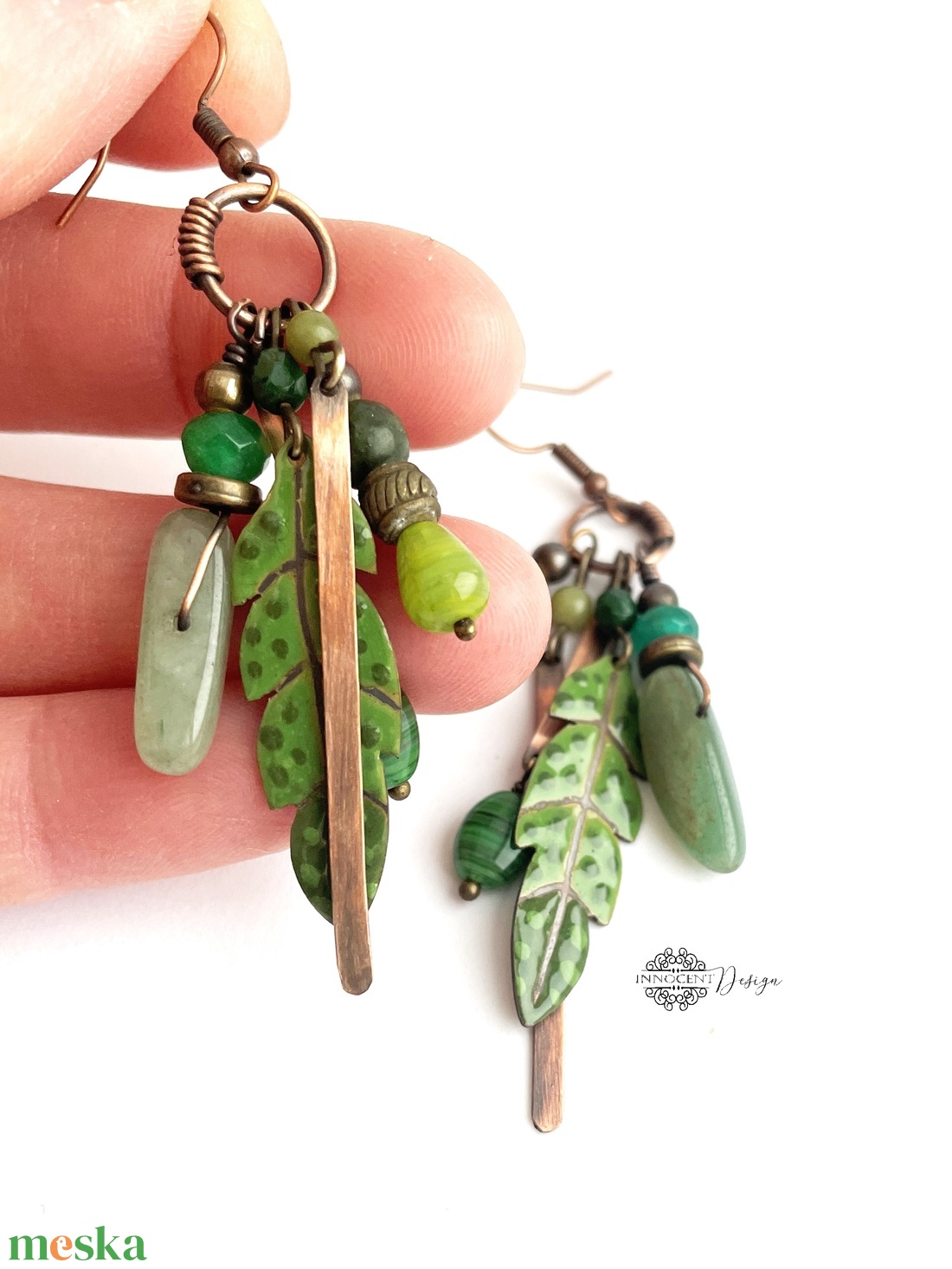 Tribal - Tollas tűzzománc fülbevaló - ékszer - fülbevaló - csillár fülbevaló - Meska.hu