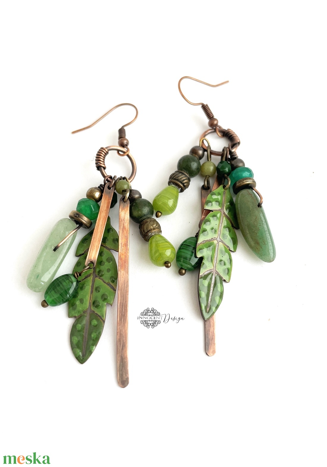 Tribal - Tollas tűzzománc fülbevaló - ékszer - fülbevaló - csillár fülbevaló - Meska.hu