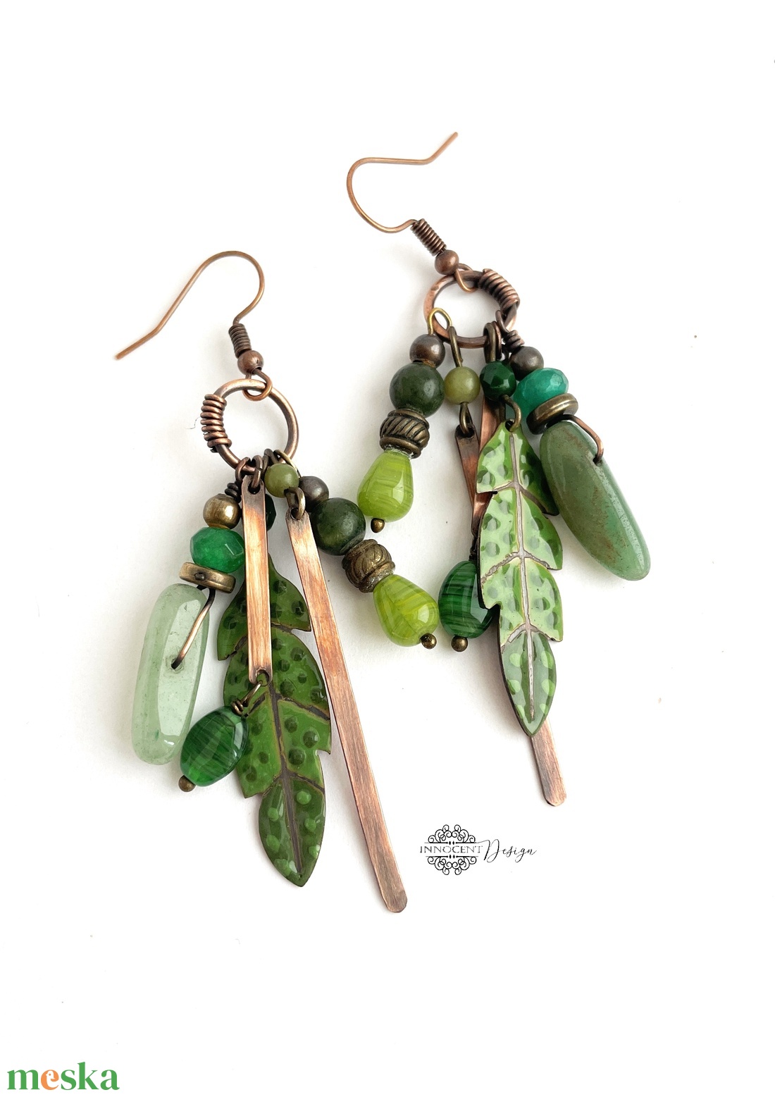 Tribal - Tollas tűzzománc fülbevaló - ékszer - fülbevaló - csillár fülbevaló - Meska.hu