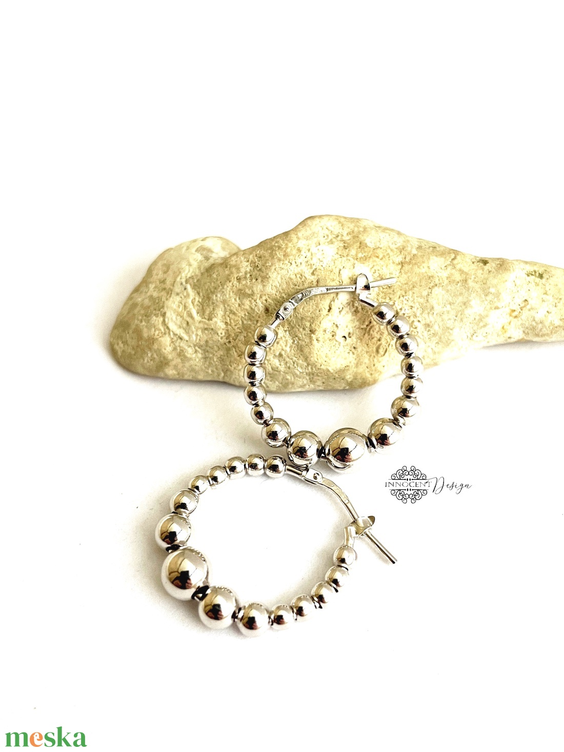  Bogyós ezüst fülbevaló - minimalista - természetes  - ékszer - fülbevaló - karika fülbevaló - Meska.hu