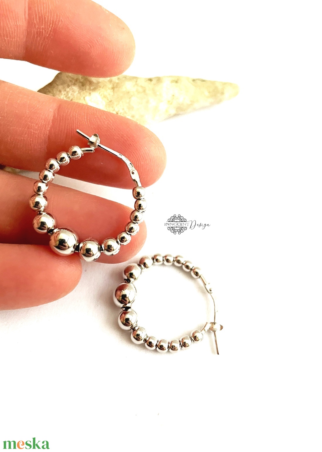 Bogyós ezüst fülbevaló - minimalista - természetes  - ékszer - fülbevaló - karika fülbevaló - Meska.hu