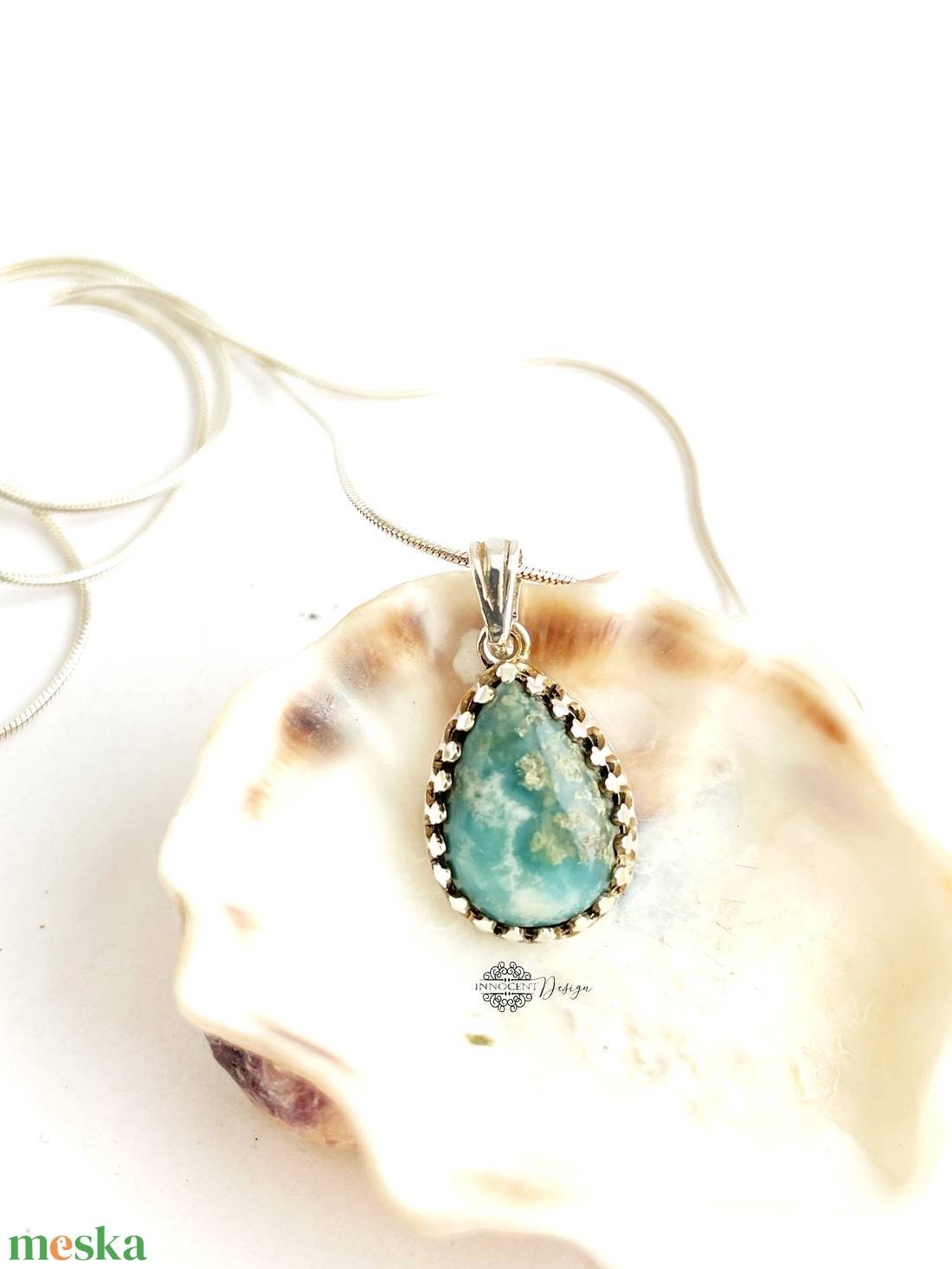 Ezüst medál larimárral  - ékszer - nyaklánc - medál - Meska.hu