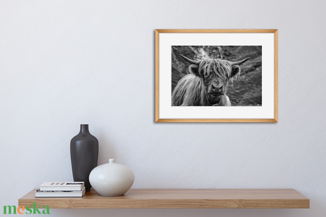 Bika fénykép, Természet kép, Otthoni dekoráció, Falikép, DIGITÁLIS VÁLTOZAT, Highland Cow Print - művészet - fotográfia - természetfotó - Meska.hu