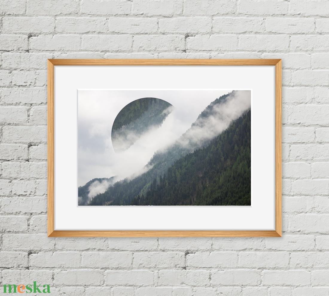 Minimalista Fenyőerdő Tájkép, Ködös Fenyőerdő Fénykép, Nyomtatható Skandináv Természetkép, Falikép, DIGITÁLIS VÁLTOZAT - művészet - fotográfia - természetfotó - Meska.hu