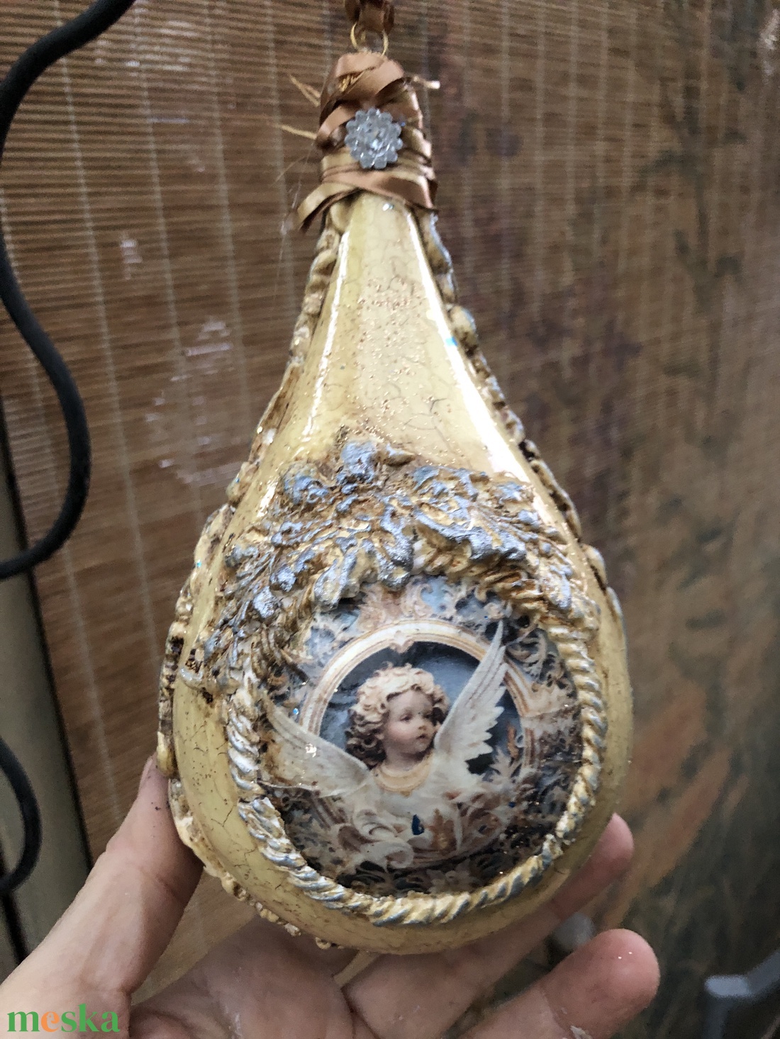 csepp forma karácsonyfadísz angyalkás - karácsony - karácsonyi lakásdekoráció - karácsonyfadíszek - Meska.hu