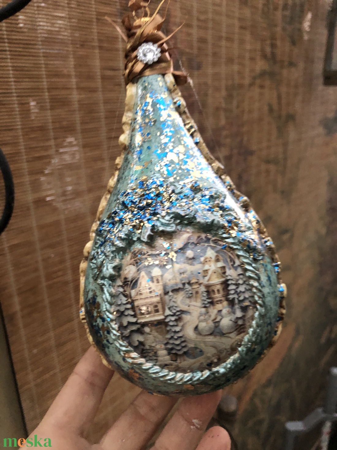 csepp forma karácsonyfadísz angyalkás - karácsony - karácsonyi lakásdekoráció - karácsonyfadíszek - Meska.hu