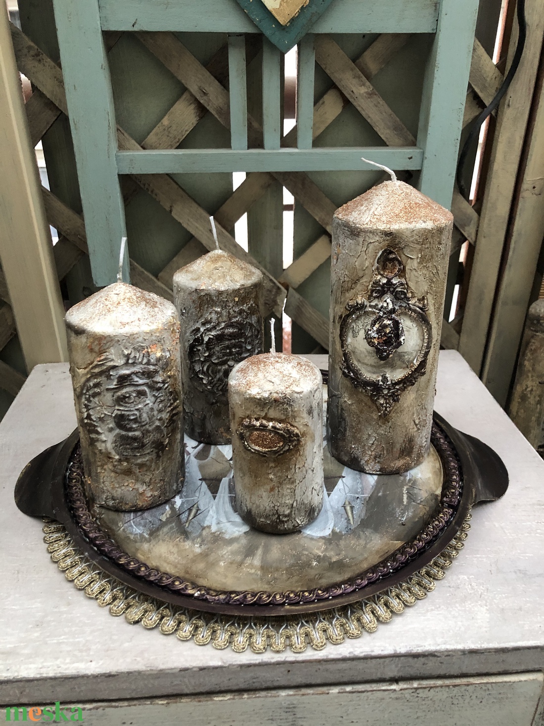 adventi asztaldísz 4 gyertyával - karácsony - adventi díszek - adventi asztaldísz - Meska.hu