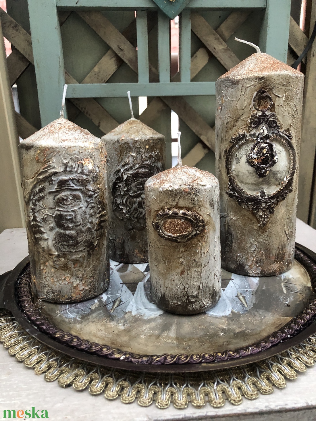 adventi asztaldísz 4 gyertyával - karácsony - adventi díszek - adventi asztaldísz - Meska.hu