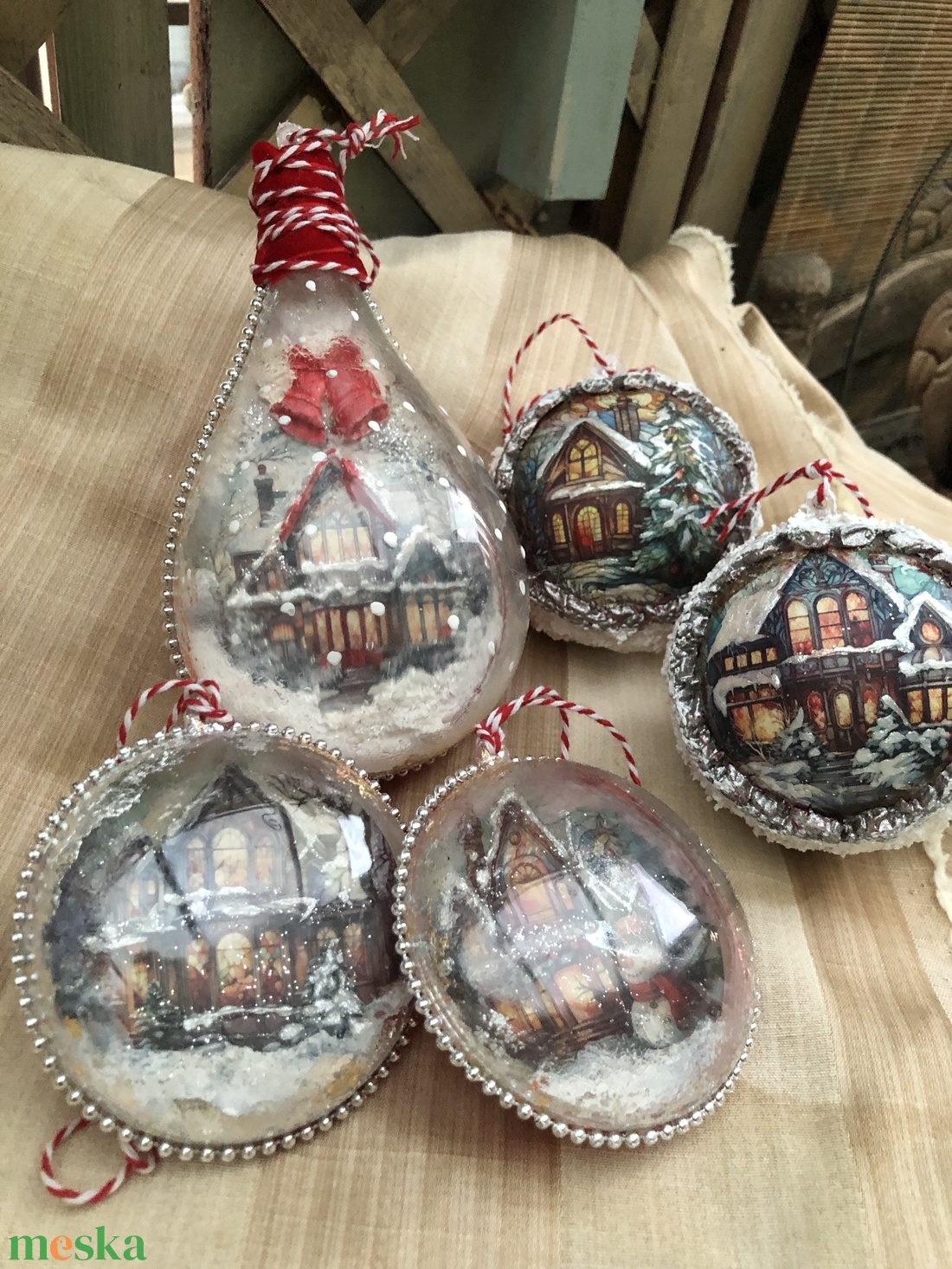 5db-os karácsonyfadísz - karácsony - karácsonyi lakásdekoráció - karácsonyfadíszek - Meska.hu