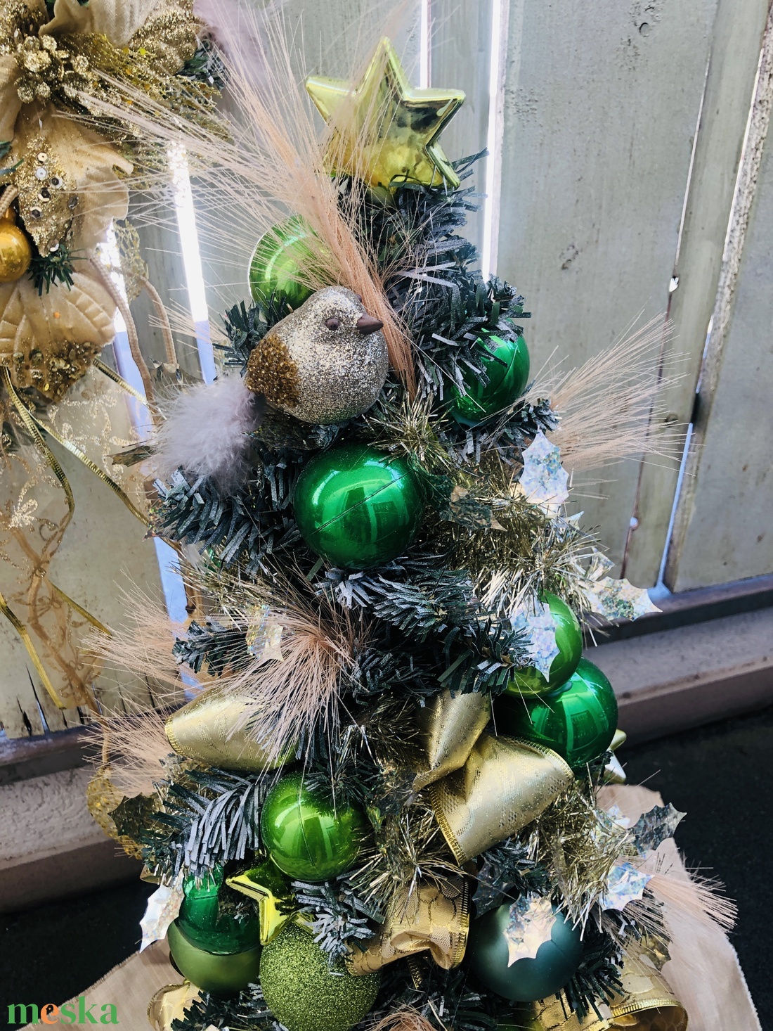 70cm magas karácsonyfa díszített - karácsony - karácsonyi lakásdekoráció - karácsonyfa, grincsfa - Meska.hu