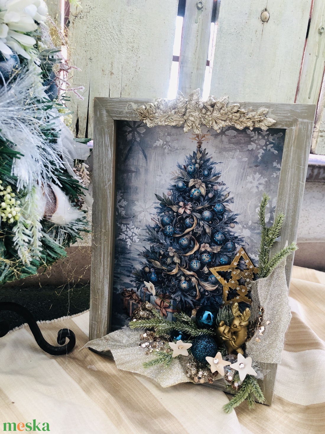 karácsonyi kép dekoráció - karácsony - karácsonyi lakásdekoráció - karácsonyi lakásdíszek - Meska.hu