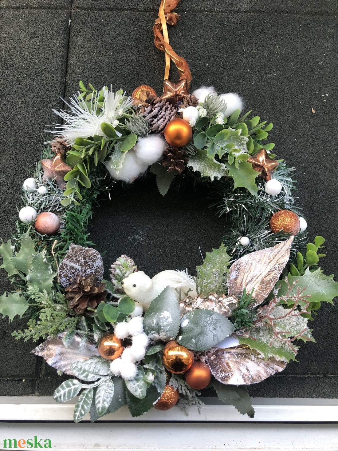 jegesmacis karácsonyi ajtódísz - karácsony - karácsonyi lakásdekoráció - karácsonyi ajtódíszek - Meska.hu