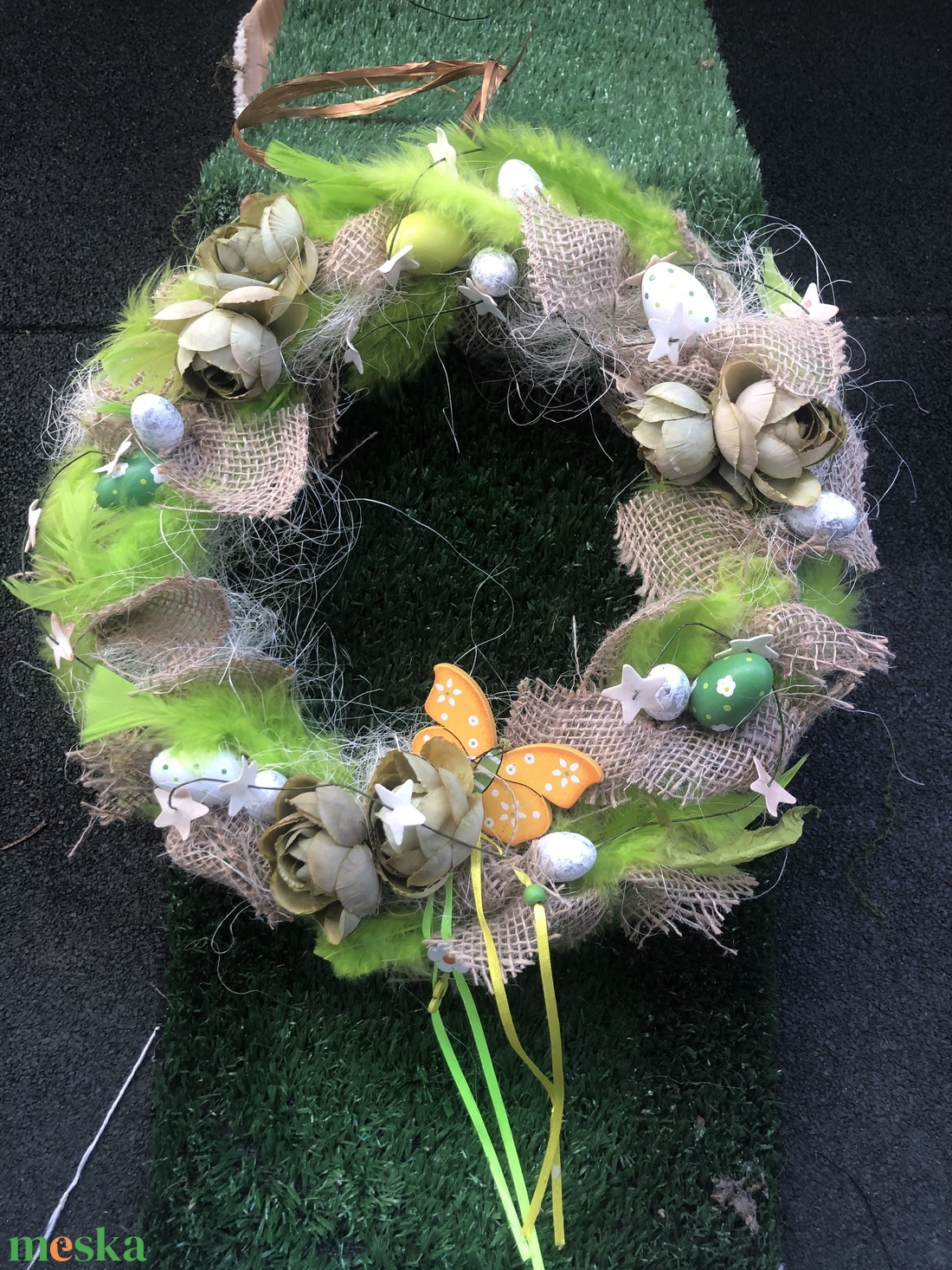 húsvéti ajtódísz tavaszi - ünnepi díszek, dekorációk - húsvéti díszek és dekorációk - húsvéti ajtódísz, kopogtató - Meska.hu