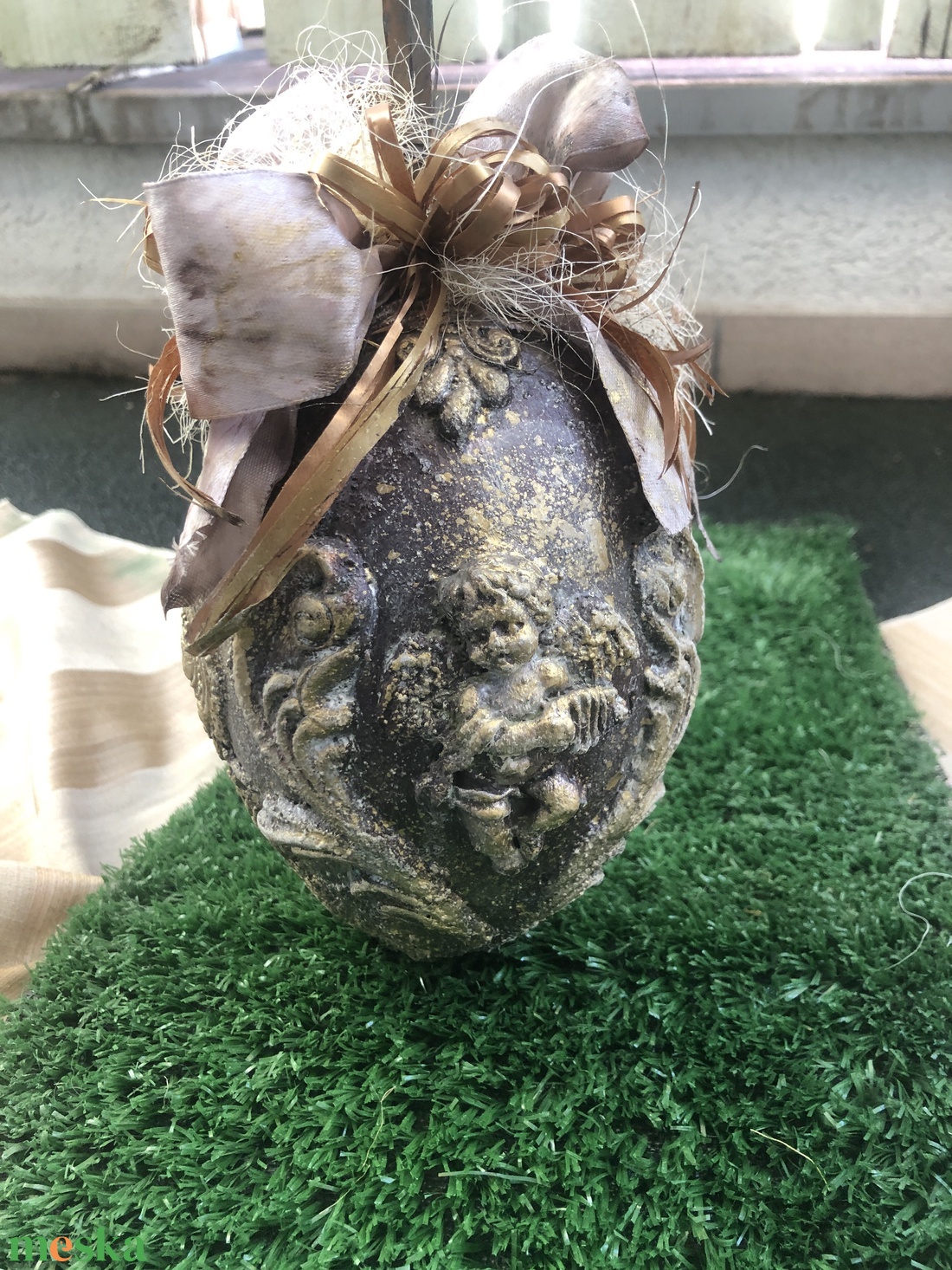 húsvéti tojás dekoráció angyalkás - ünnepi díszek, dekorációk - húsvéti díszek és dekorációk - húsvéti tojás, hímestojás - Meska.hu