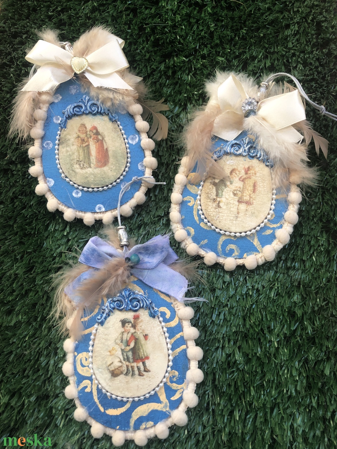 3db tavaszi tojásfadísz - ünnepi díszek, dekorációk - húsvéti díszek és dekorációk - húsvéti tojásfadíszek - Meska.hu