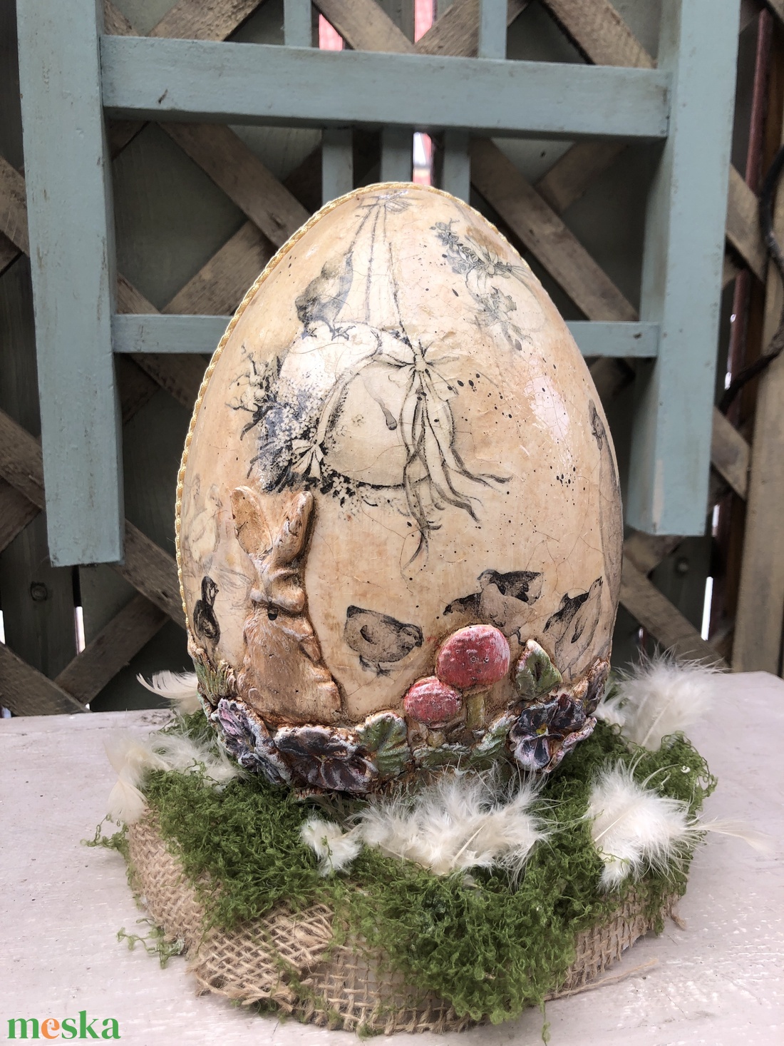 húsvéti tojás asztaldísz - ünnepi díszek, dekorációk - húsvéti díszek és dekorációk - húsvéti tojás, hímestojás - Meska.hu