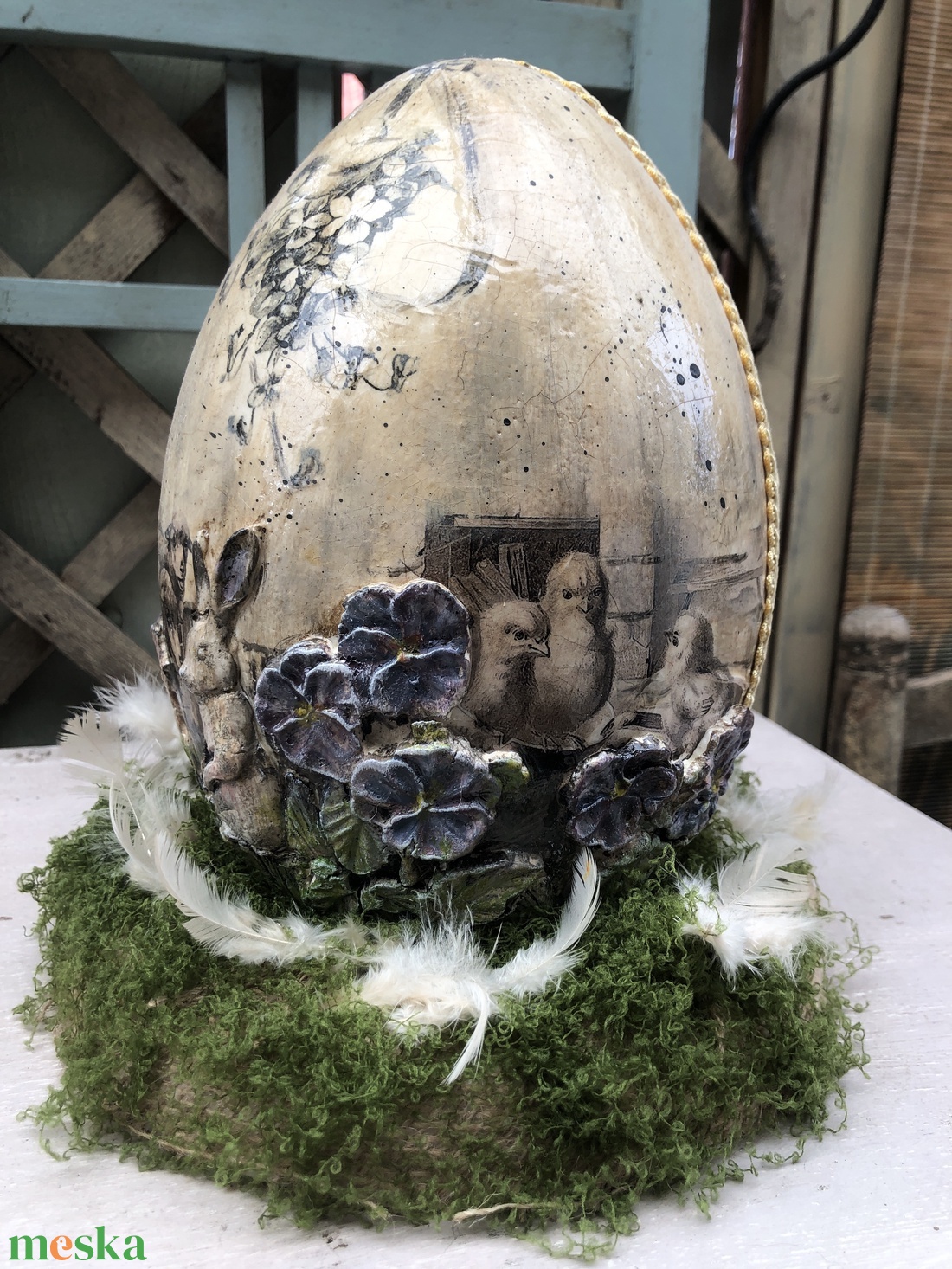 húsvéti tojás asztaldísz - ünnepi díszek, dekorációk - húsvéti díszek és dekorációk - húsvéti tojás, hímestojás - Meska.hu