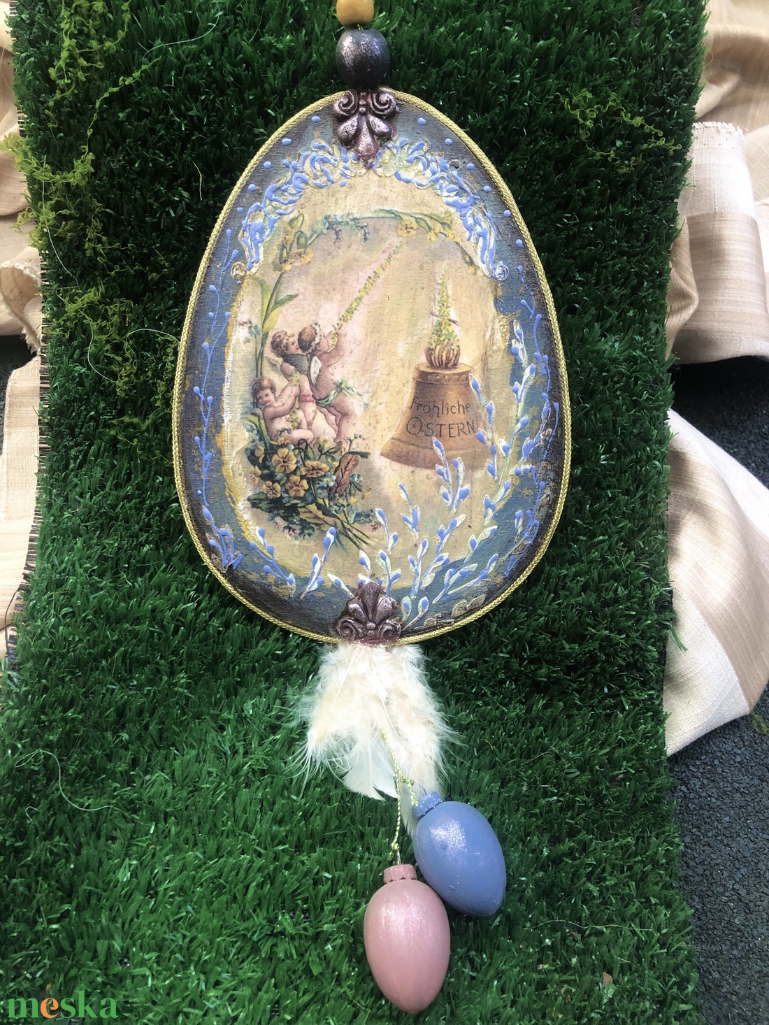 húsvéti ajtódísz  ablakdísz - ünnepi díszek, dekorációk - húsvéti díszek és dekorációk - húsvéti ajtódísz, kopogtató - Meska.hu