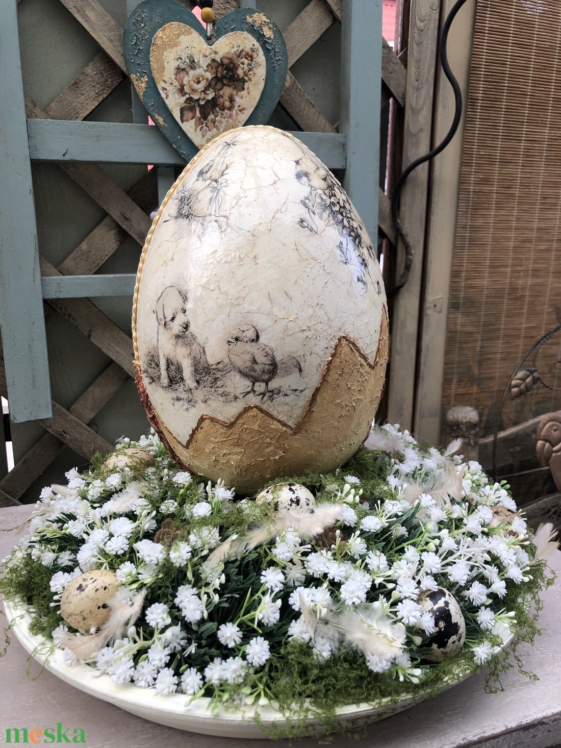 nagy húsvéti asztaldísz - ünnepi díszek, dekorációk - húsvéti díszek és dekorációk - húsvéti asztaldíszek - Meska.hu