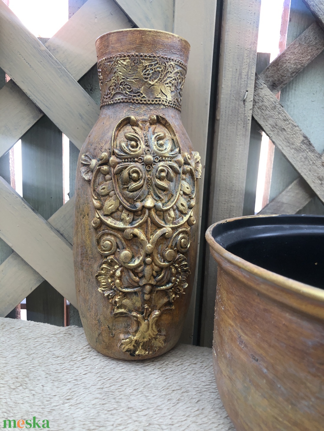 vintage váza és virágtartó szett - otthon & életmód - dekoráció - asztal és polc dekoráció - dekorációs tál, tartó - Meska.hu