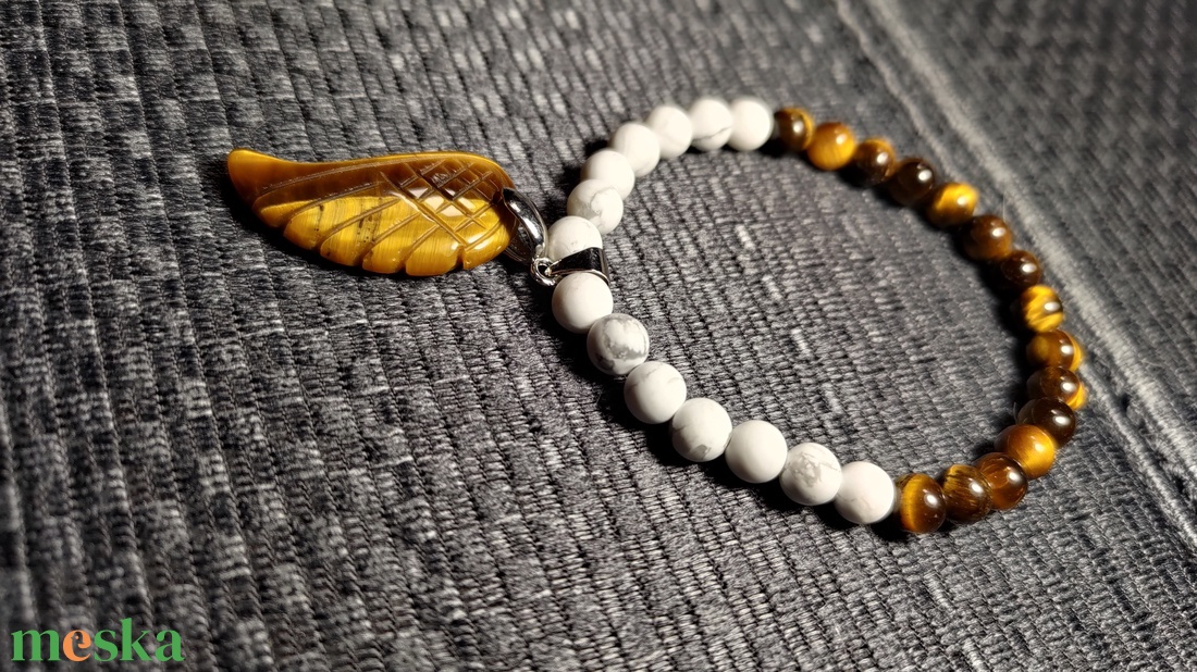 Tigrisszem - fehér matt howlit valódi ásvány karkötő - ékszer - karkötő - ásványkarkötő - Meska.hu Tigrisszem - fehér matt howlit valódi ásvány karkötő - ékszer - karkötő - ásványkarkötő - Meska.hu